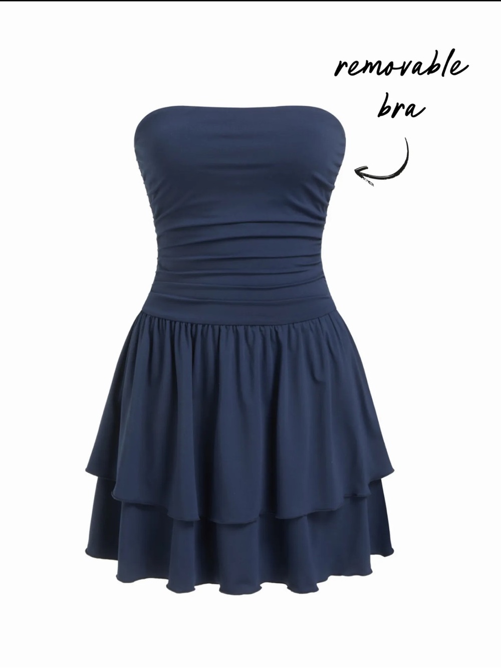 Cider Bandeau Ruched High Stretch Mini Dress
